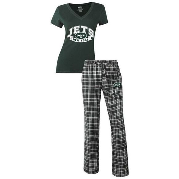 Z-630 NFL Women's Pajama Set Long Sleeve Top & Flannel Pants NEW YORK JET sz 3x - Picture 1 of 1